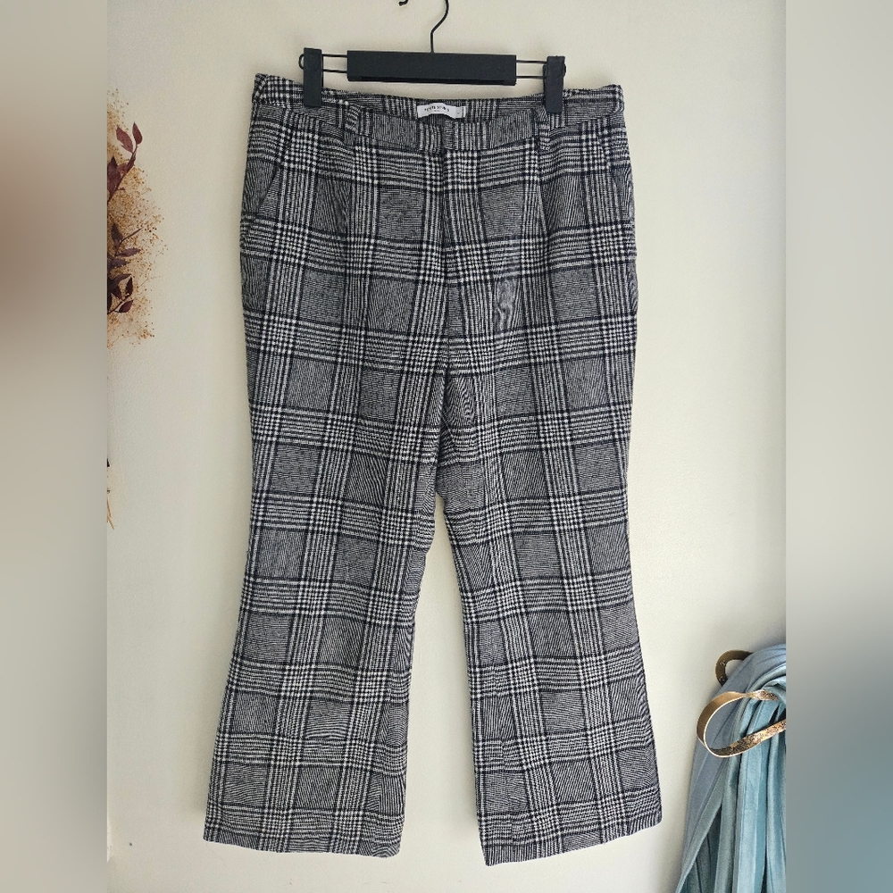 Petite Studio Black and White Plaid Pants